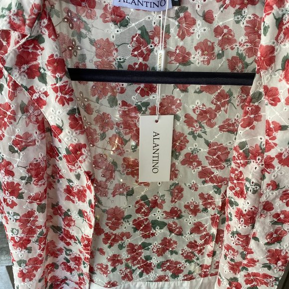 ALANTINO FLORAL PRINT COTTON SHIRT DRESS - Picture 3 of 10